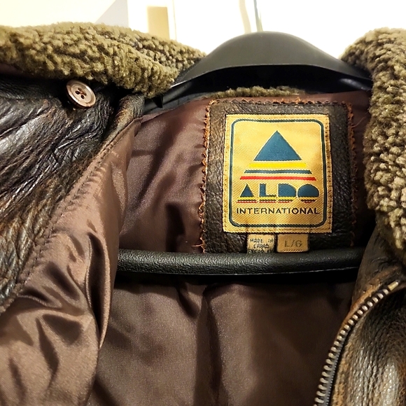 Aviator leather jacket, size L - Picture 5 of 5